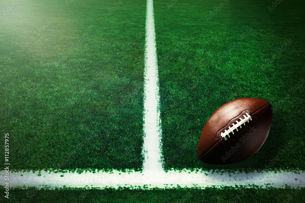 American football on football field background American football on football field background