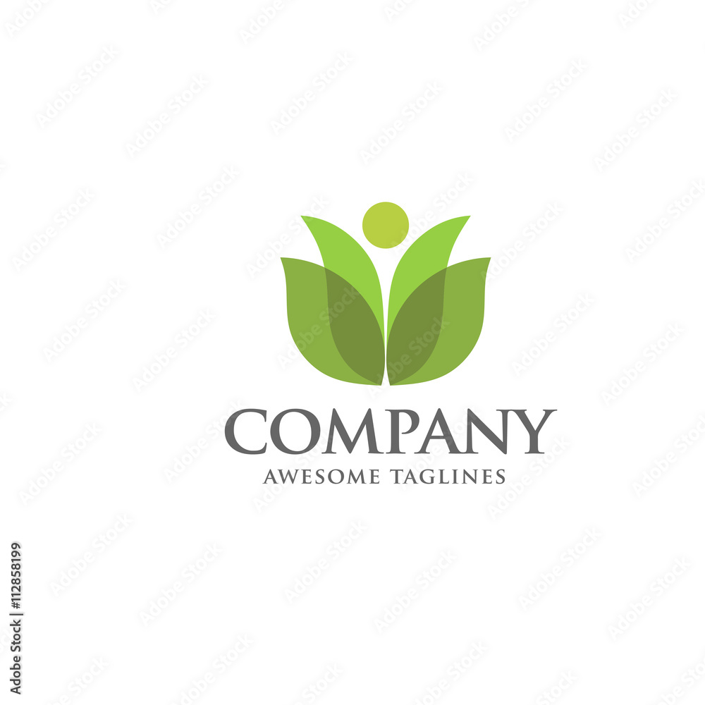green leaf and health care logo green leaf and health care logo