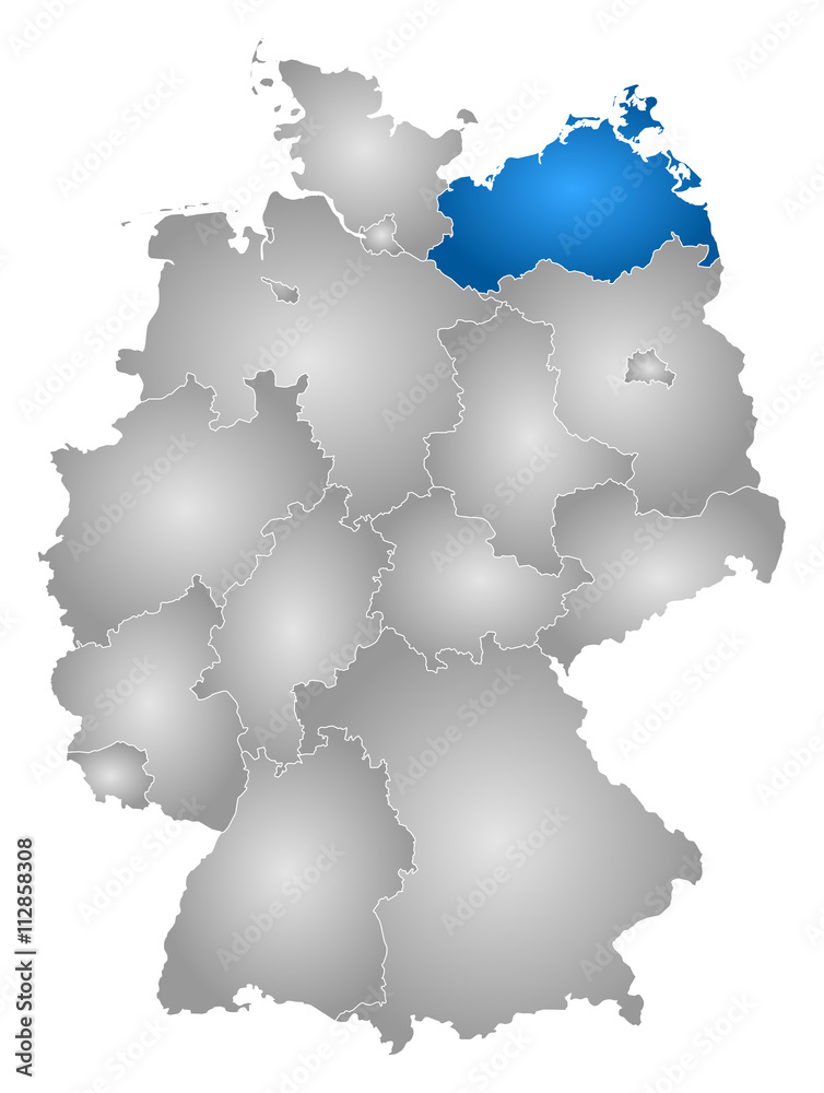 Map - Germany, Mecklenburg-Vorpommern