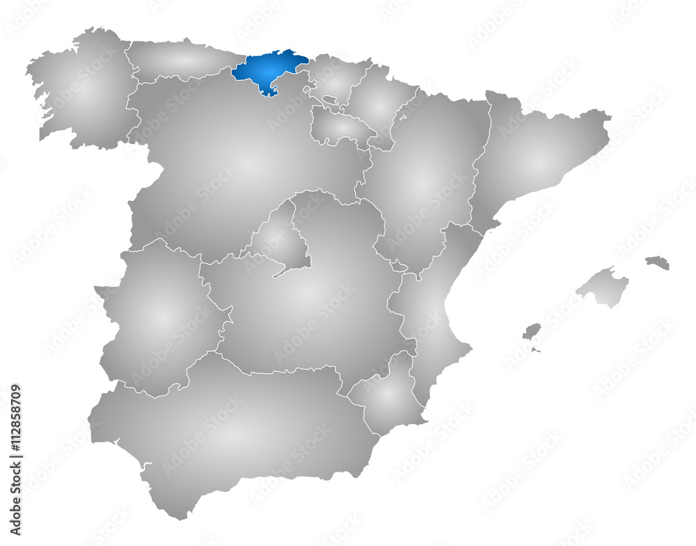 Map - Spain, Cantabria