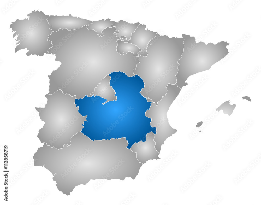 Map - Spain, Castile-La Mancha