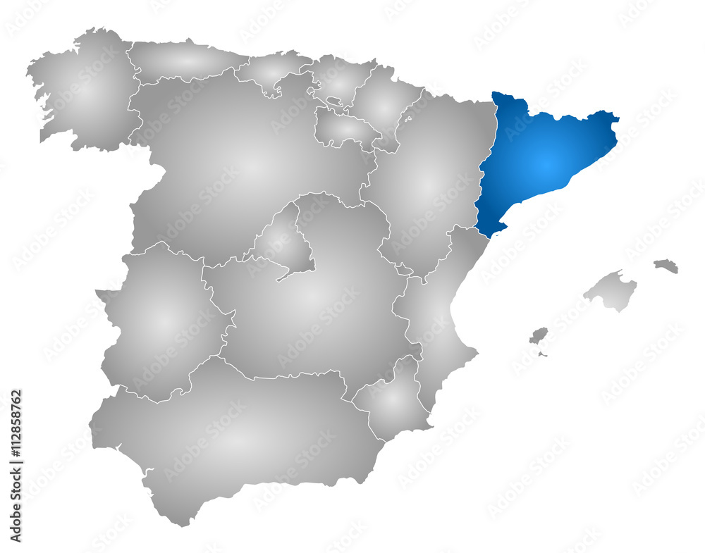 Map - Spain, Catalonia