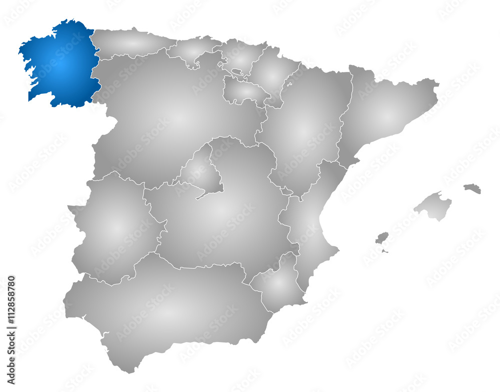 Map - Spain, Galicia
