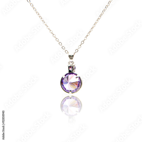 Diamond pendant isolated on white