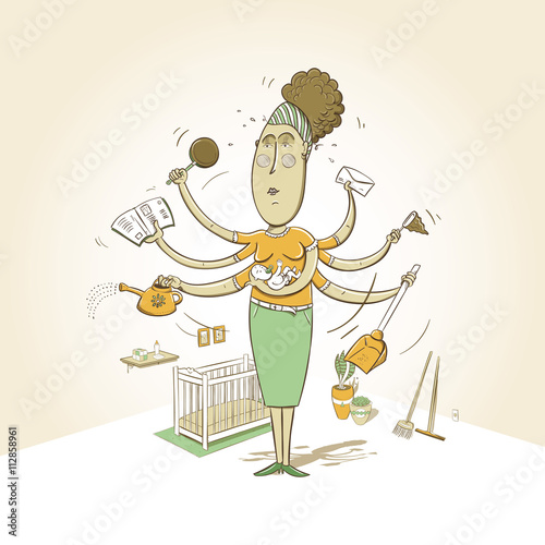 Woman doing housework