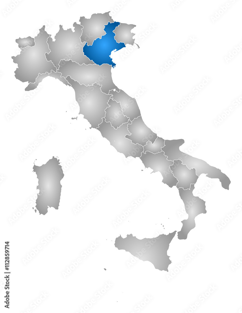 Obraz premium Map - Italy, Veneto
