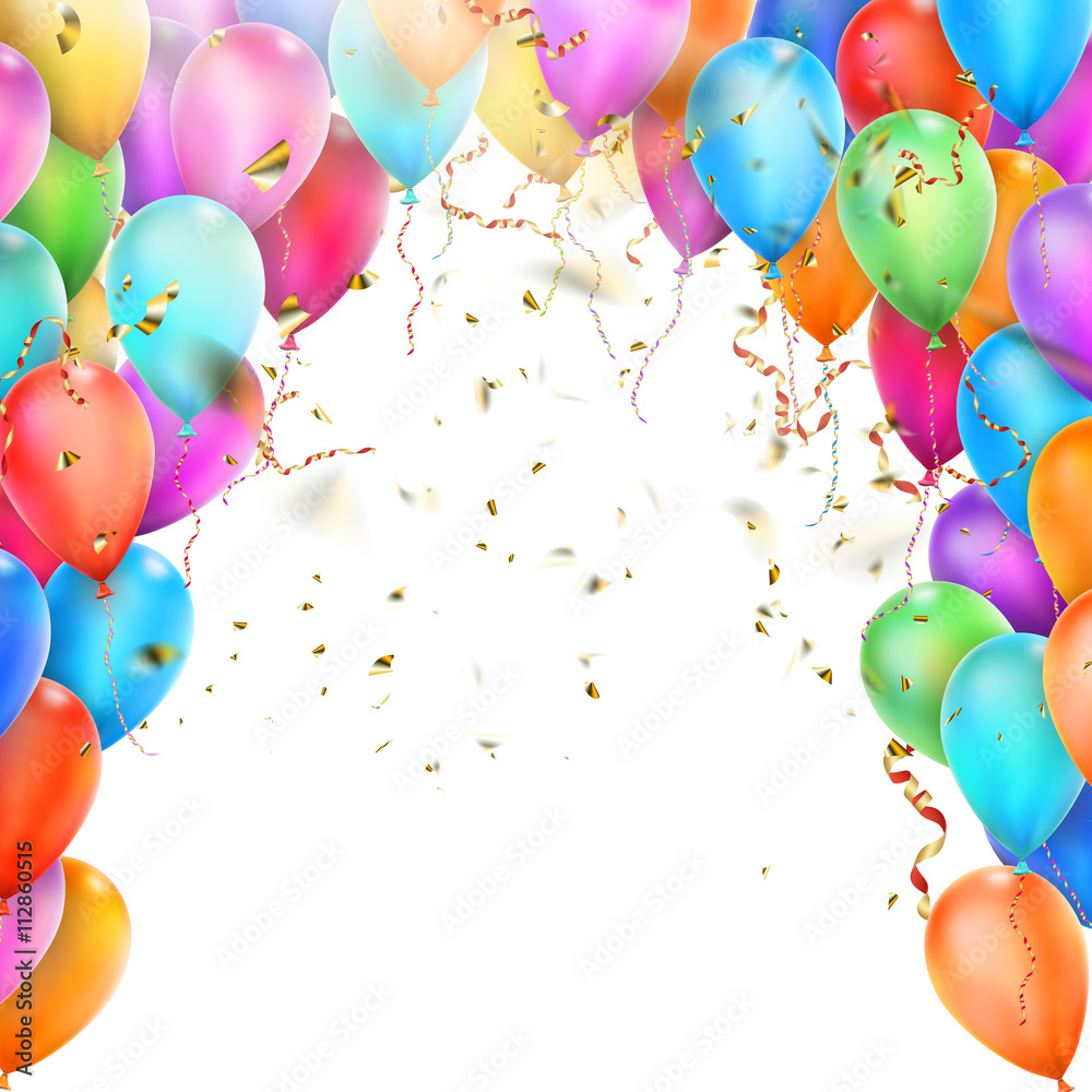 Naklejka Birthday card with balloons. EPS 10