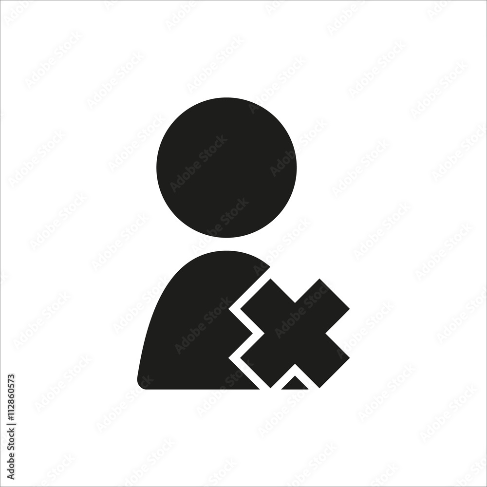 User profile sign web icon with delete glyph User profile sign web icon with delete glyph