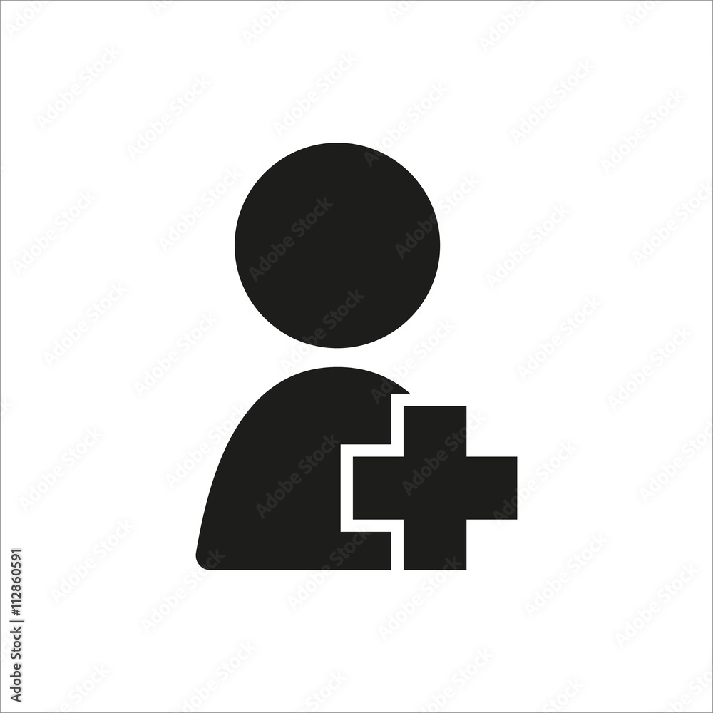 User profile sign web icon with plus glyph User profile sign web icon with plus glyph