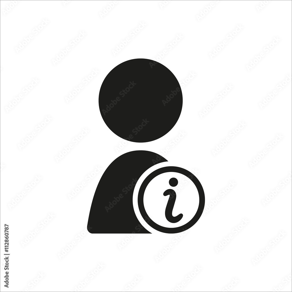 User information icon in simple black design User information icon in simple black design