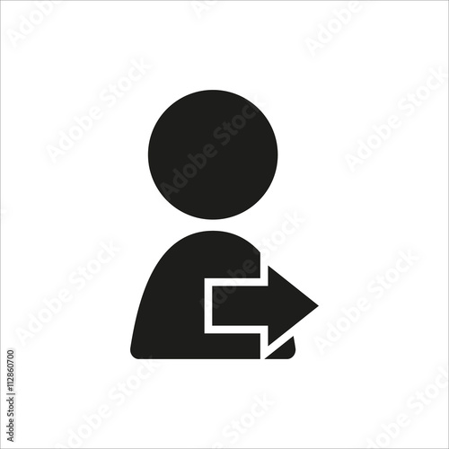 Right Arrow User Icon in simple black design