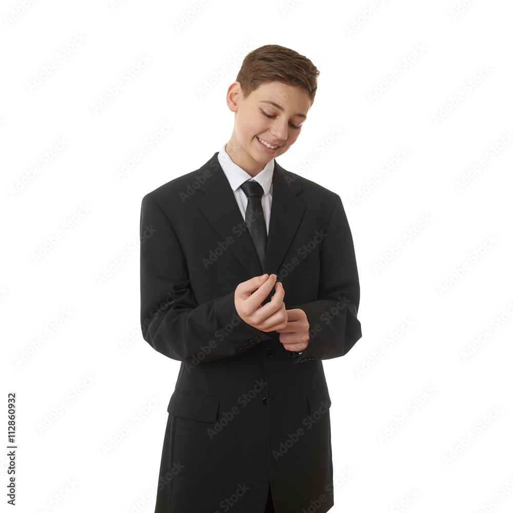 Cute teenager boy over white isolated background Cute teenager boy over white isolated background