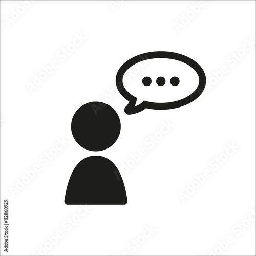 talk human icon in simple black design