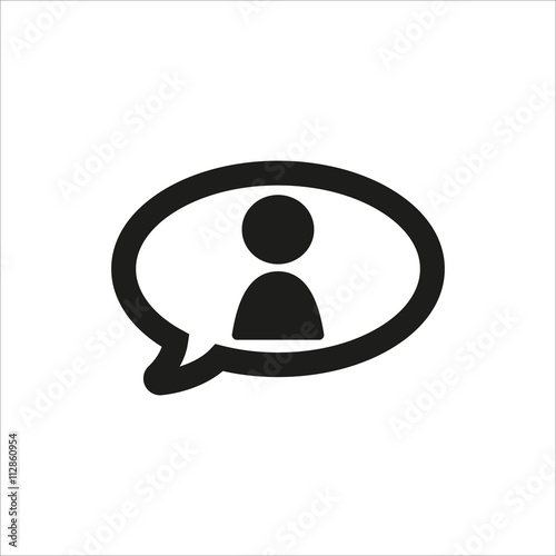 talk about icon in simple black design
