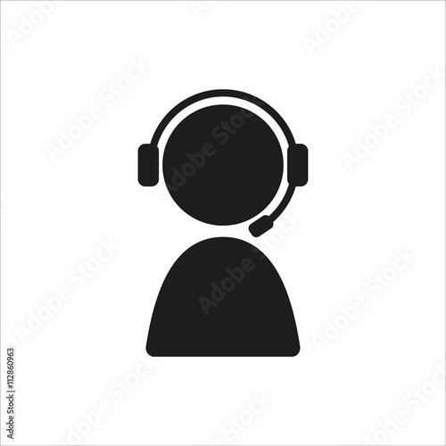 call center operator wearing headset icon