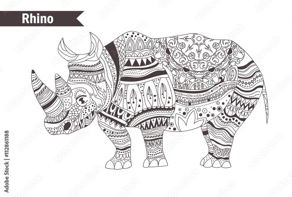 Fototapeta premium Rhino. vector isolated illustration