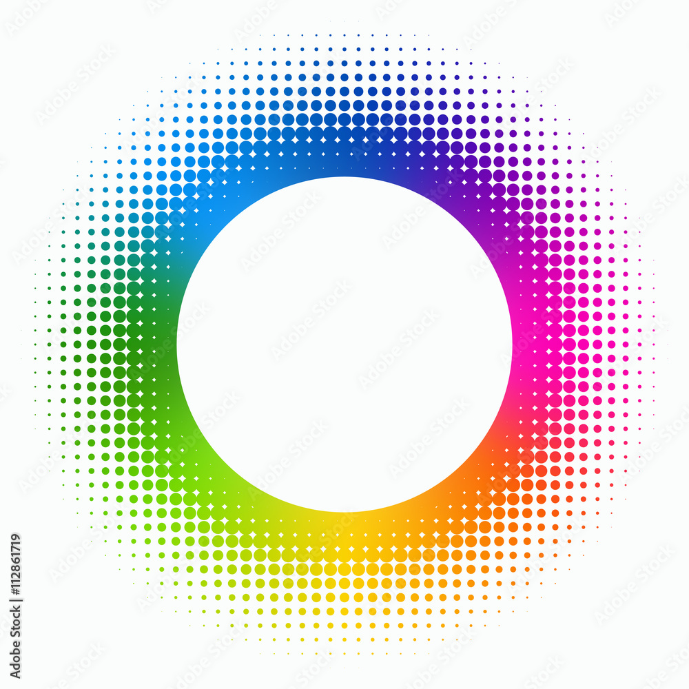 Vector Background #Colorful Halftone Dot Circle Pattern