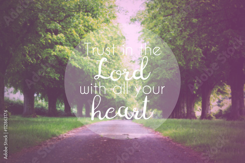 Fotografia Inspirational verse from the bible on a blurred background