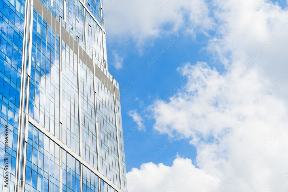 modern skyscrapers of steel and glass