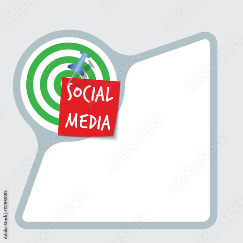 Abstract frame with paper and inscription social media