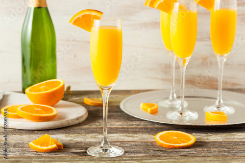 Homemade Refreshing Orange Mimosa Cocktails photo