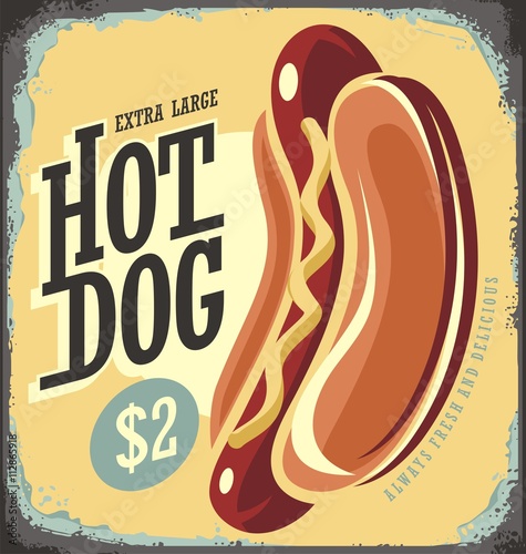 Hot Dog Retro Tin Sign