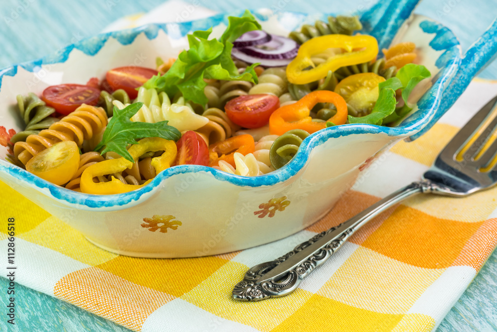 Summer veggie pasta salad.