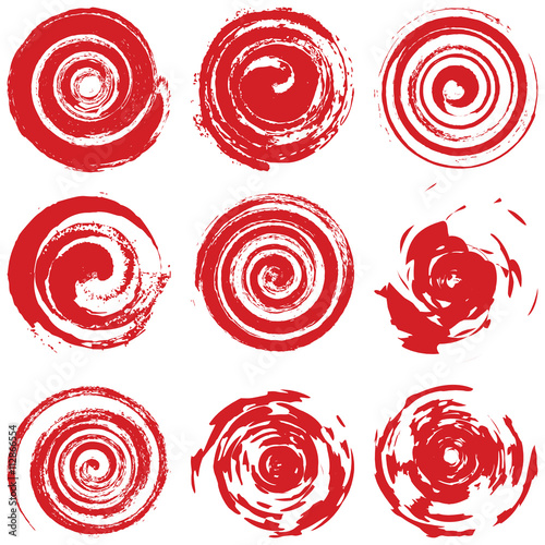 Grunge Red Spiral