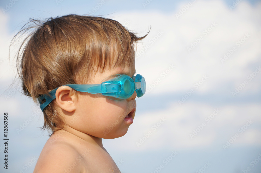 Cute girl portrait with goggles Cute girl portrait with goggles