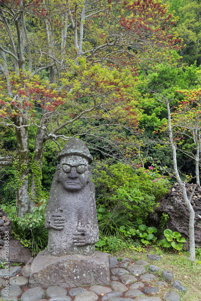 Traditional harubang (hareubang) stone statue, a common symbol of protection and fertility, on Jeju Island in South Korea. Traditional harubang (hareubang) stone statue, a common symbol of protection and fertility, on Jeju Island in South Korea.
