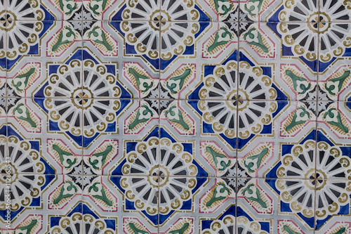 traditional azulejos tiles on facade