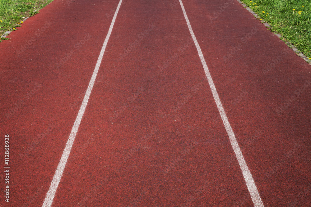 Running track in stadium.