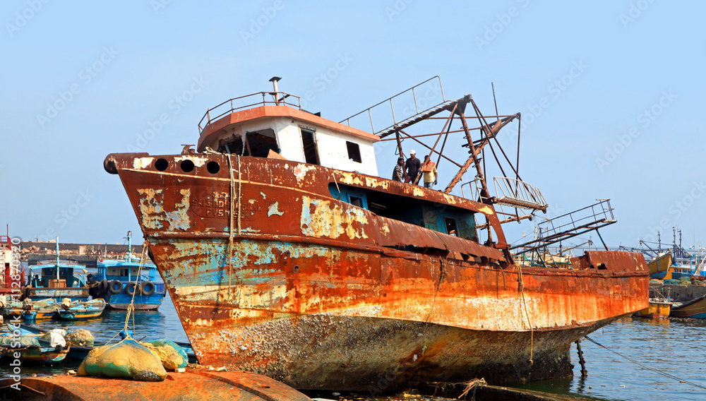 Visakhapatnam, INDIA - December 7 :Fishing harbor in Visakhapatnam was set up in 1976 spreading across 24 hectors of land . On December 7,2015 Visakhapatnam, India
