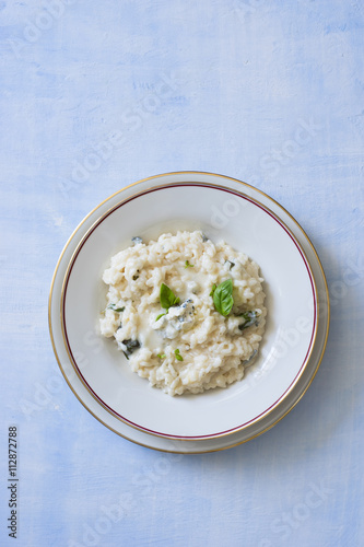 Gorgonzola and Basil risotto