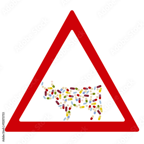 cow antibiotics forbidden sign