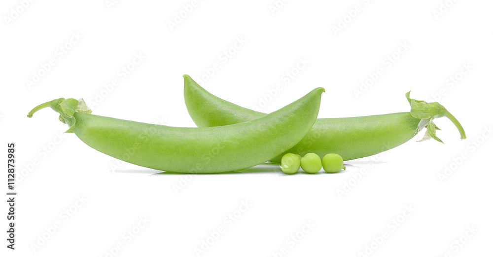 Fresh green pea pod on white background Fresh green pea pod on white background