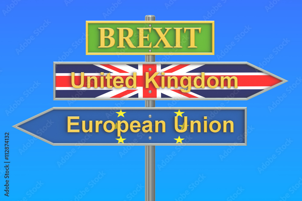 Fototapeta premium Brexit referendum concept, 3D rendering