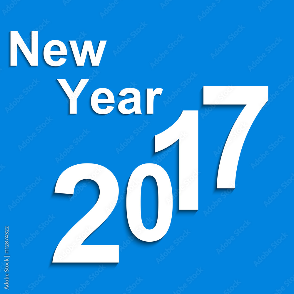 Paper symbols with shadow New Year 2017 Paper symbols with shadow New Year 2017