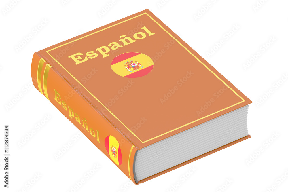 Spanish language textbook, 3D rendering Spanish language textbook, 3D rendering