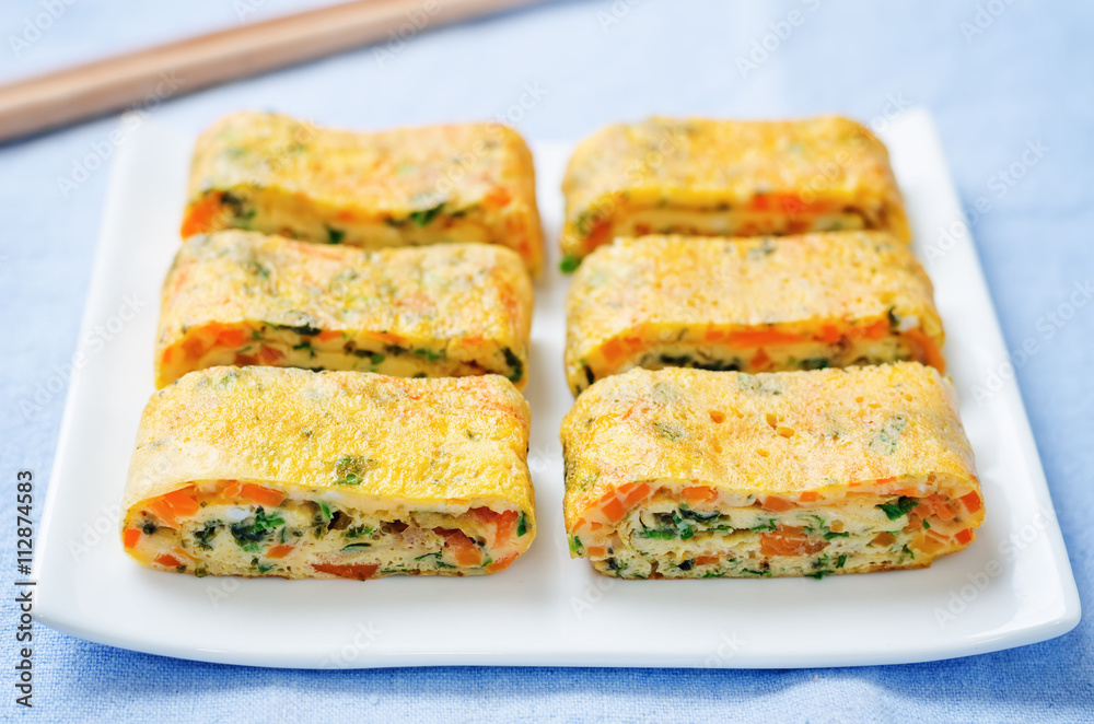 Tamagoyaki. Korean egg rolls Tamagoyaki. Korean egg rolls