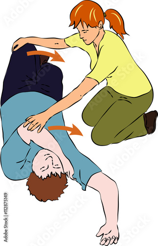 First aid - tumbling unconscious man