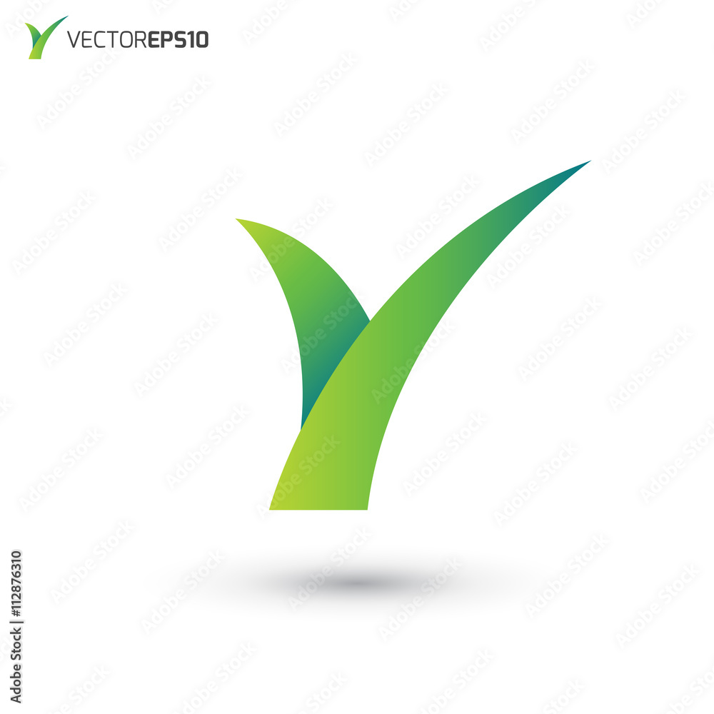 Abstract Grass Letter Y Vector Logo Abstract Grass Letter Y Vector Logo