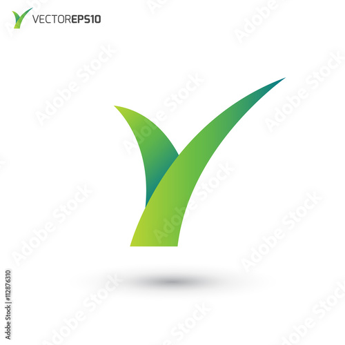 Abstract Grass Letter Y Vector Logo