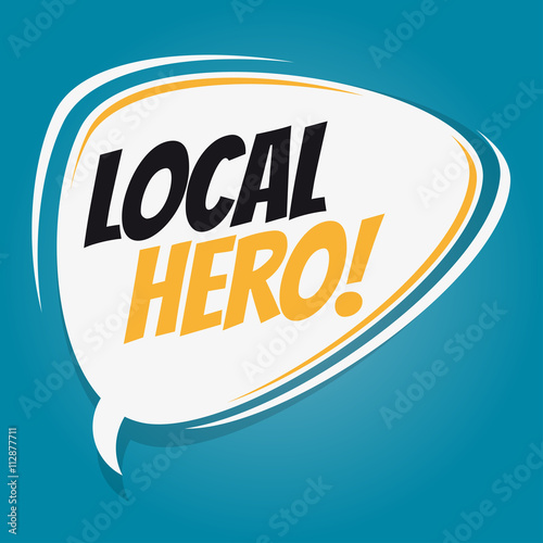 local hero retro speech bubble