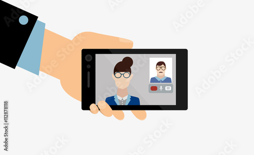 video call between man and woman