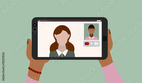 video chat - two girls talking