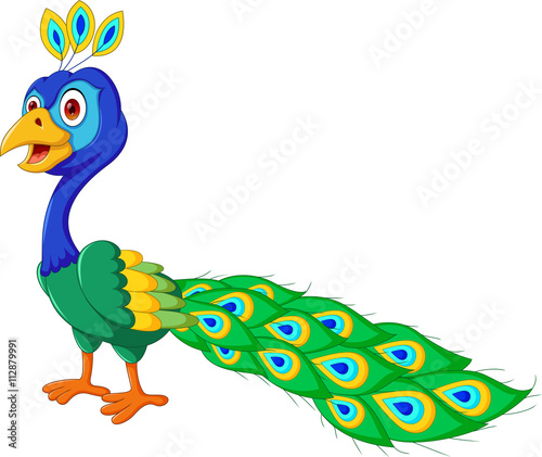 Peacock cartoon posing