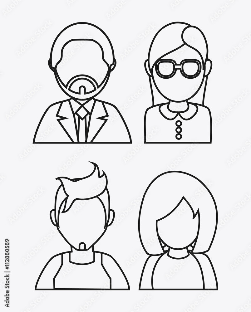 People design. Avatar icon. White background, vector People design. Avatar icon. White background, vector