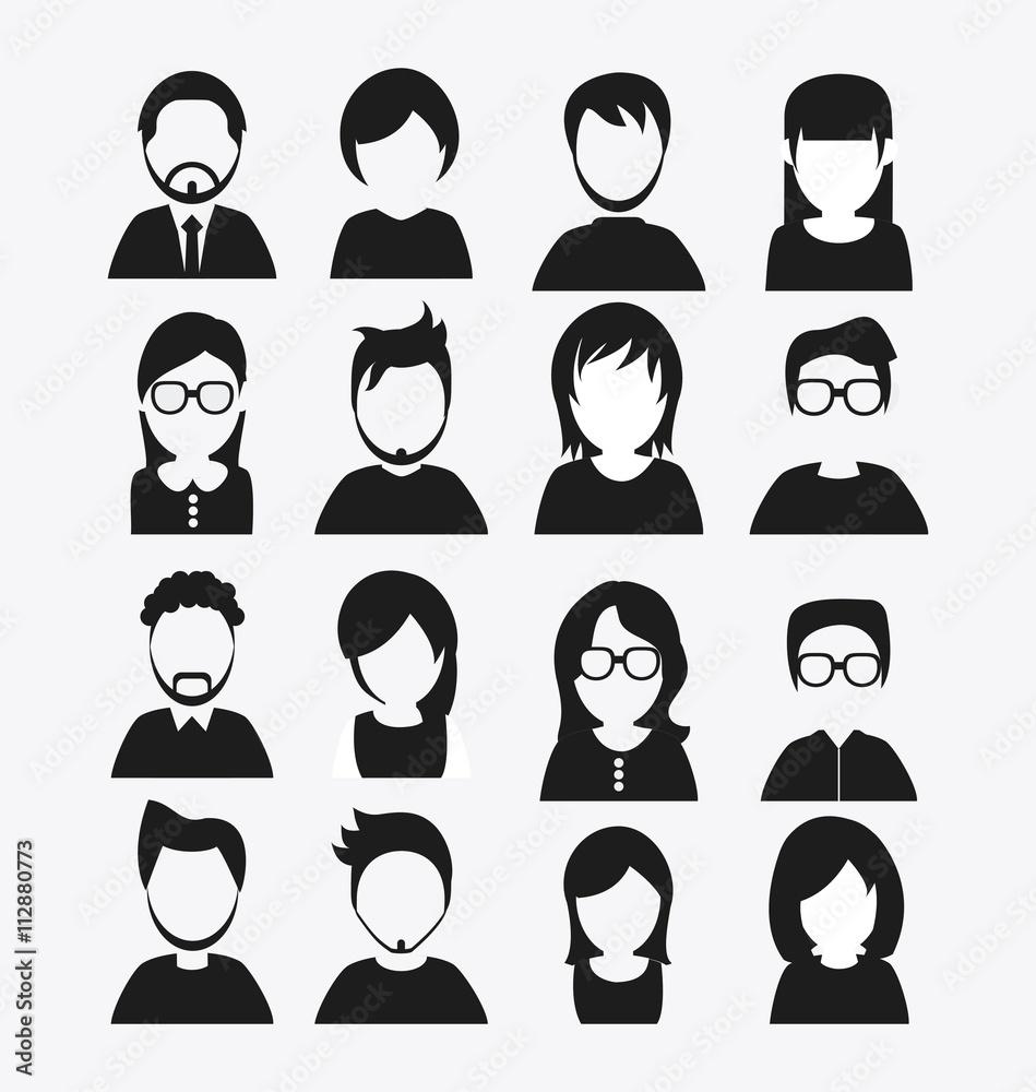 People design. Avatar icon. White background, vector People design. Avatar icon. White background, vector