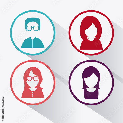 People design. Avatar icon. White background, vector graphic